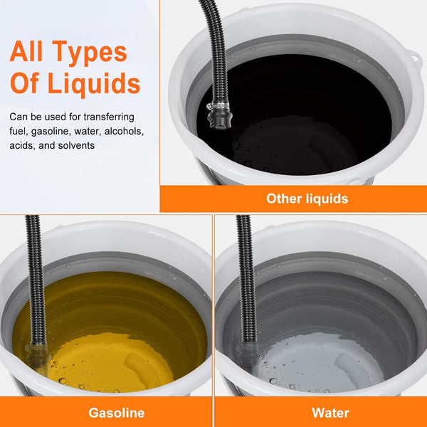 EAFCSZ Powered Battery Fuel Transfer Pump,Battery Operated Transfer Pumps with Quick Stop Nozzle,Water & Fuel Transfer Pump for Gasoline Diesel Oil Gas Water Fish Tank