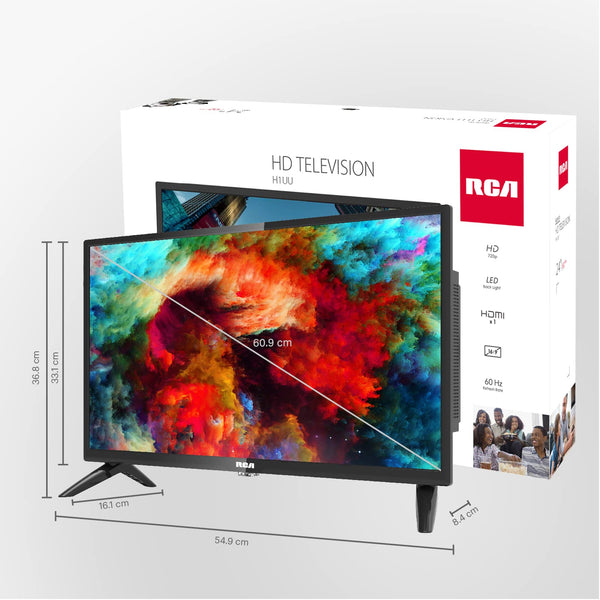 RCA RB24H2CU 24" inchFreeview HD TV DVB-T2/C/S2 Dolby Digital Audio, LED Backlighting Display, HDMI VGA PC SCART USB Travel Small TV for Motorhome and Campervan,Caravans,12 Volt