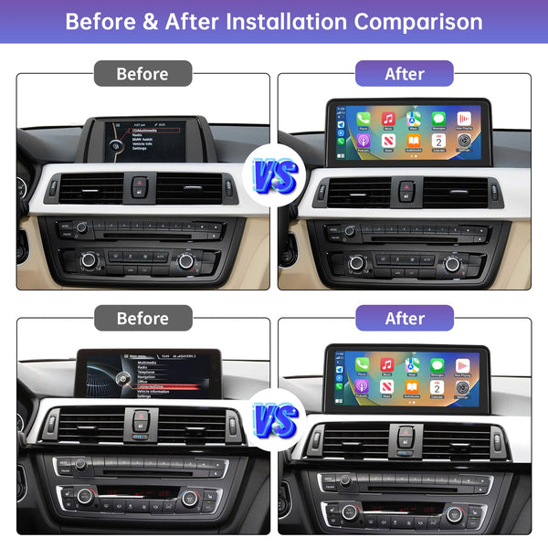 Road Top 12.3 Inch Ultra-Narrow Carplay Touchscreen for BMW 3 & 4 Series F30/F31/F32/F33/F34/F35/F36 2012-2015 Year, Car Stereo Multimedia Radio Receiver, Support Wireless Android Auto, Mirrorlink