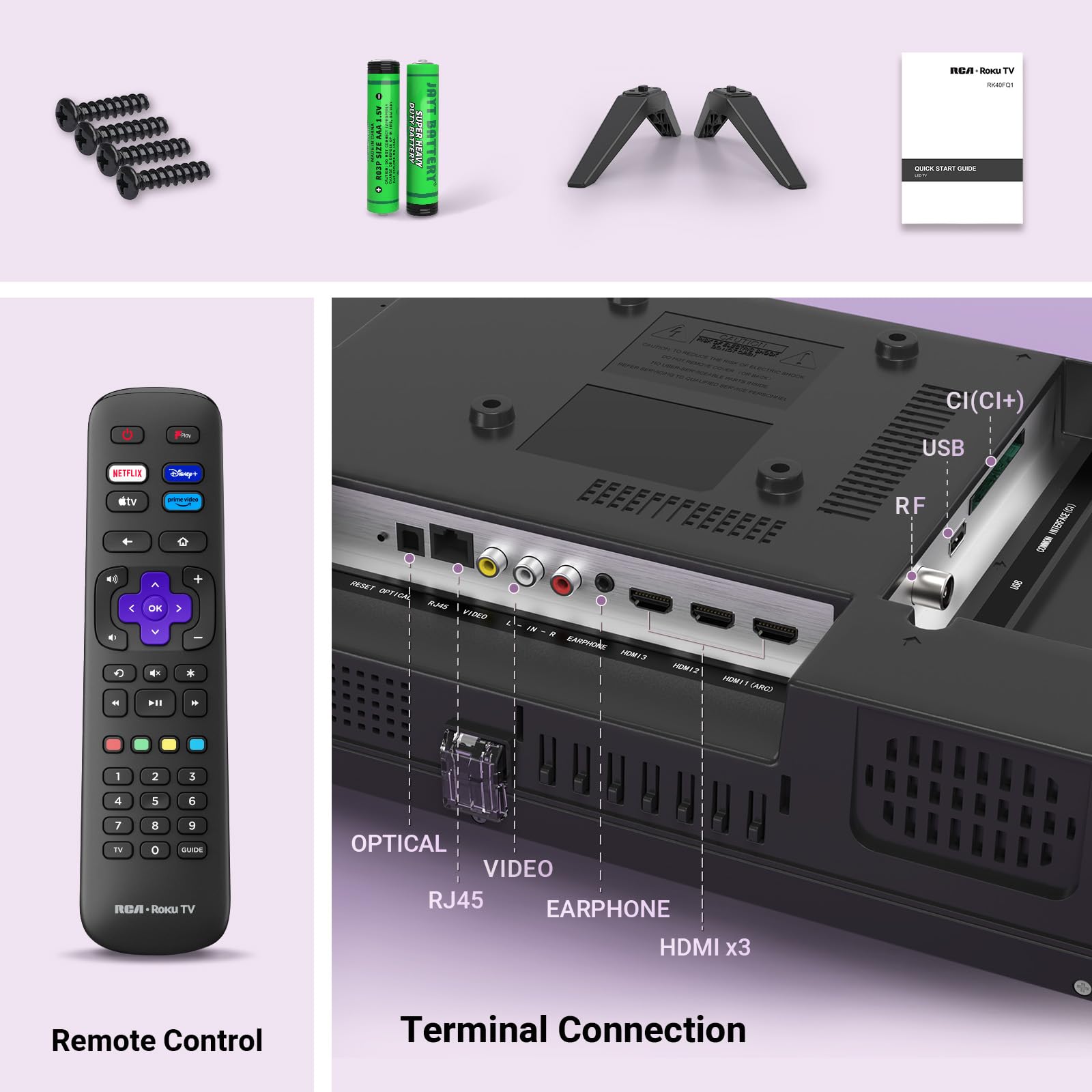 RCA RB24H2CU 24" inchFreeview HD TV DVB-T2/C/S2 Dolby Digital Audio, LED Backlighting Display, HDMI VGA PC SCART USB Travel Small TV for Motorhome and Campervan,Caravans,12 Volt