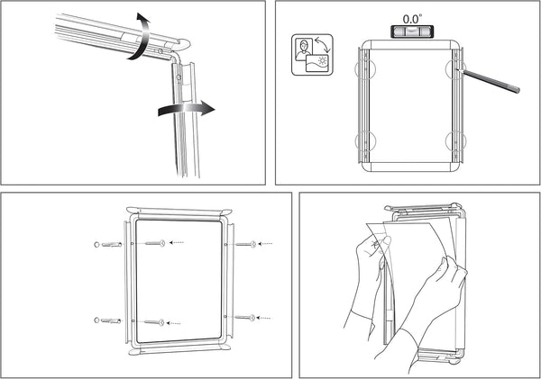 Nobo A3 Poster Frame Sign Holder With Snap Frame, Wall Mounted, Aluminium Trim, Anti-Glare Protective Cover, Premium Plus, Silver, 1902213