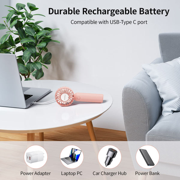 SMARTDEVIL Desk Fan, 3 Speeds Mini Desktop USB Desk Fan, 360° Adjustment Small Personal Table Fan for Home Office Car Outdoor Travel (Black)