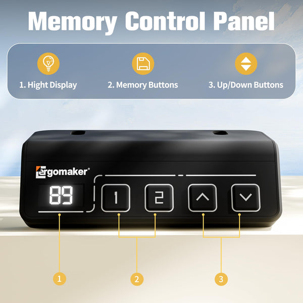 ERGOMAKER Electric Height Adjustable Standing Desk 80x60cm (31.5"x23.6"), Sit Stand Desk with Splicing Top for Home Office (Black Frame + Black Desktop)