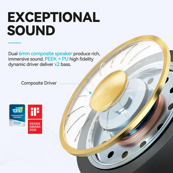 EarFun Wireless Earbuds, [What Hi-Fi Awards] Air Bluetooth In-Ear Headphones with 4 Mics ENC, Sweatshield™ IPX7 Waterproof, Clear Sound, Deep Bass, Wireless Charge, Game Mode, App Customize EQ, 35H