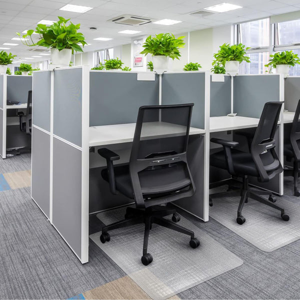 Kuyal Carpet Chair Mat, 48" x 36" PVC Home Office Desk Chair Mat for Floor Protection, Clear, Studded, BPA Free Matte Anti-Slip with Lip