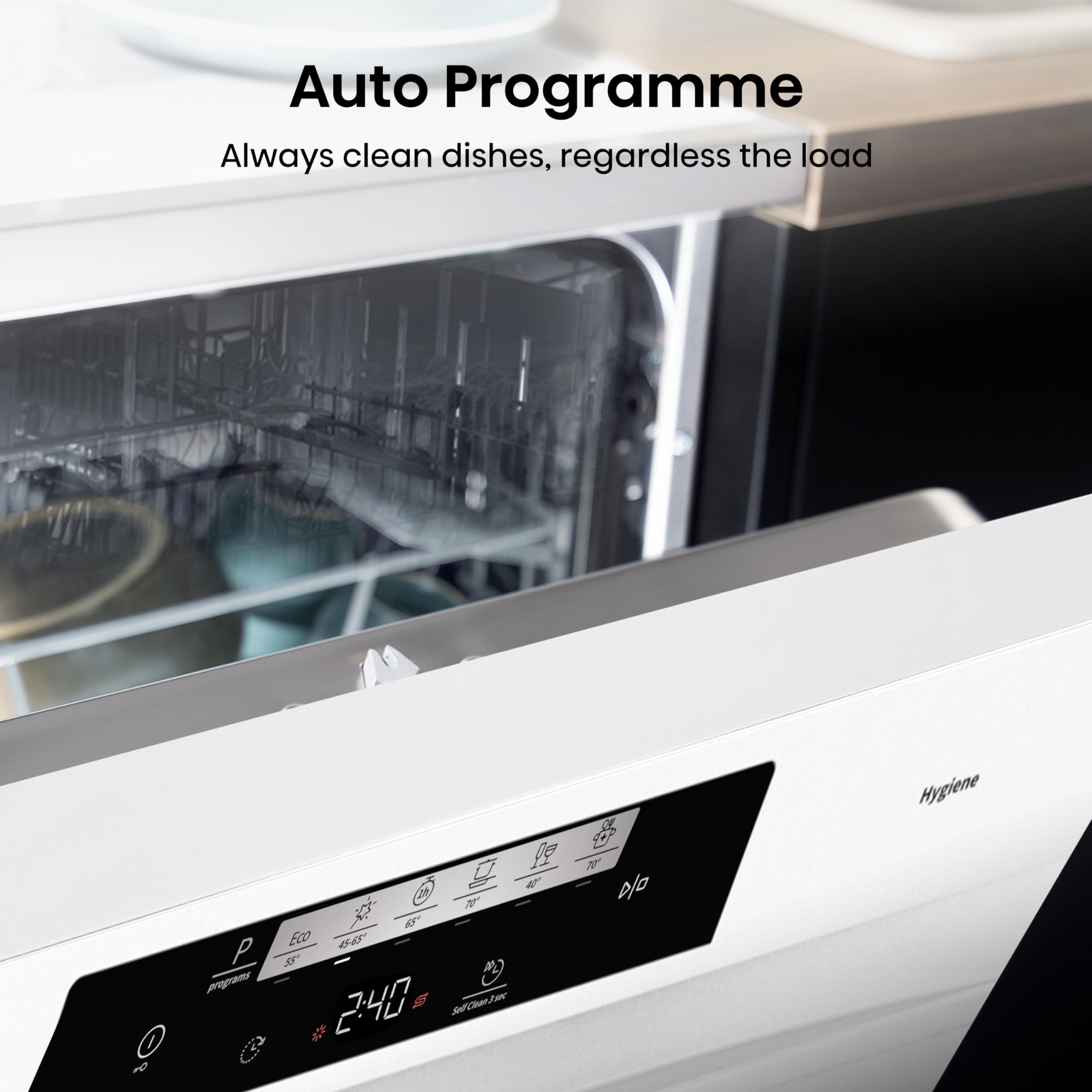 Hisense HS622E90WUK Freestanding Standard Dishwasher 85cm High - E Rated, White, 24 x 23 x 33 inches (L x W x H) [Energy Class E]