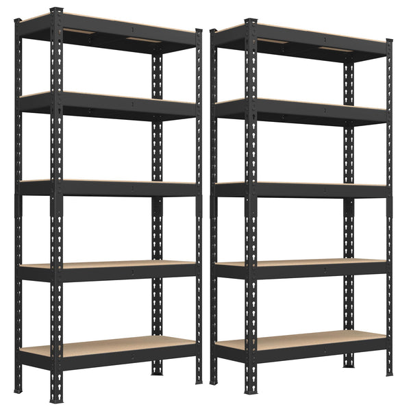 SONGMICS 5-Tier Shelving Unit, Storage Shelves, for Garage, Boltless Assembly, Adjustable Shelves, 30 x 75 x 150 cm, Load 875 kg, for Shed Warehouse Basement Kitchen, Black GLR300B01
