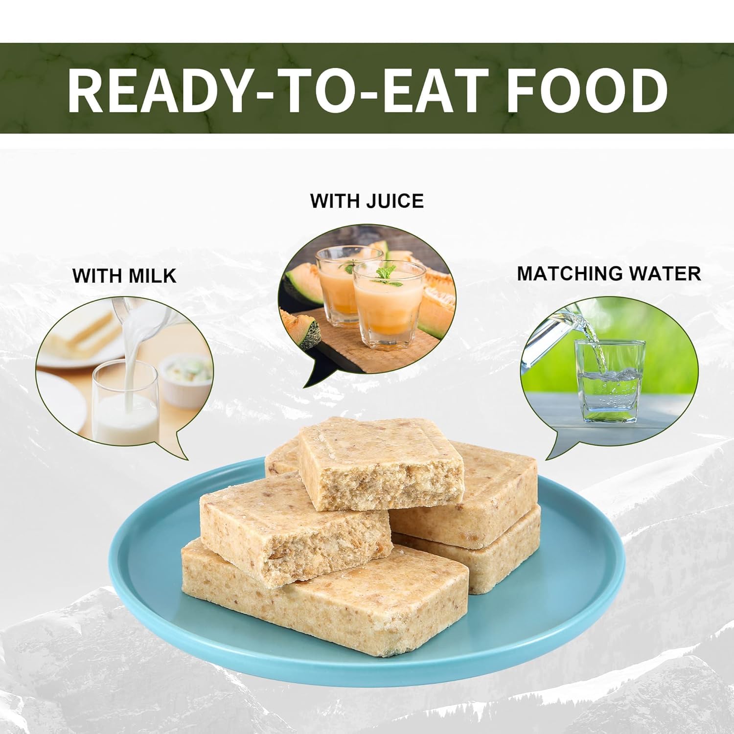 Emergency Food Rations Meal Ready To Eat, Long Self Life 18400 Calorie Survival Tabs Perfect for Camping, Hiking, Army Outdoor Disaster, 20 Pack with Tin Box