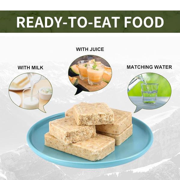 Emergency Food Rations Meal Ready To Eat, Long Self Life 18400 Calorie Survival Tabs Perfect for Camping, Hiking, Army Outdoor Disaster, 20 Pack with Tin Box