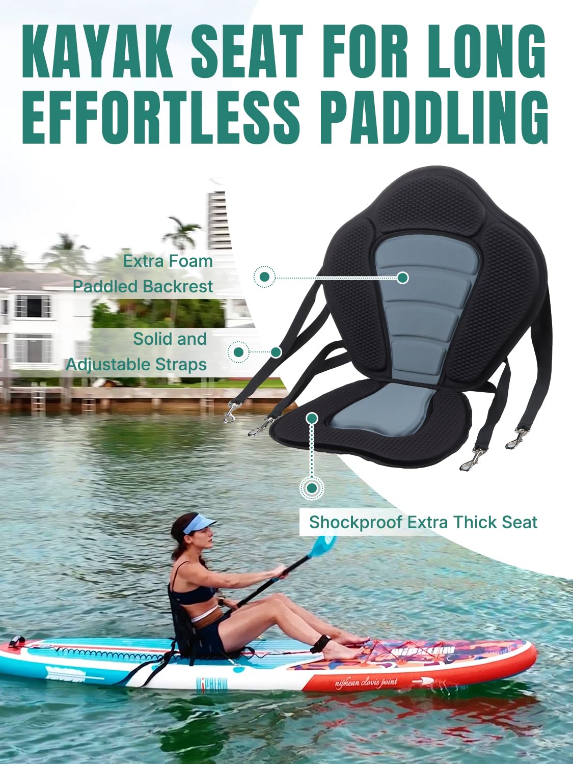 Niphean Inflatable Paddle Boards for Adults with All Accessories, 320cm Stand Up Paddle Board for All Skill Levels, SUP with 200kg Weight Capacity for 2 People, Inflatable Paddleboard with Seat