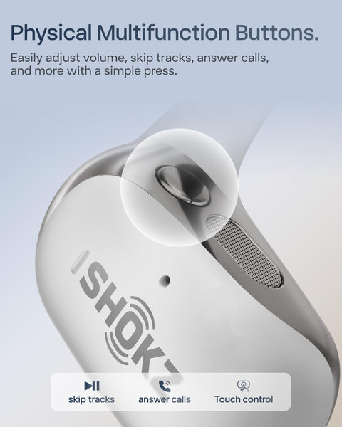 SHOKZ OpenFit 2 Open-Ear Headphones, True Wireless Bluetooth Earphones with Microphone, Earhook Earbuds with 48 Hours of Playtime, USB-C Fast Charging, IP55 Water-Resistant, with Carrying bag, Black