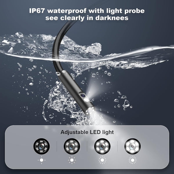 Daxiongmao Borescope, Endoscope Camera with Light, 1080P HD Inspection Camera, Borescope Camera with Light, IP67 Waterproof Camera, 16.5ft Flexible Endoscope Camera, Gadgets for Men (4.3”)