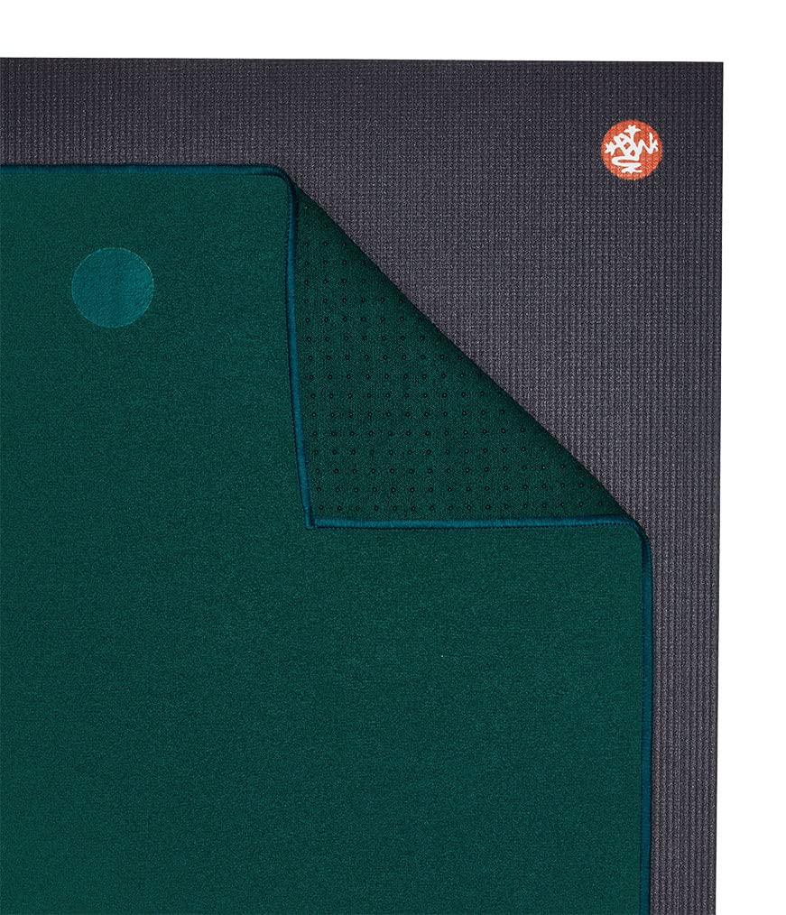 Manduka Yogitoes Yoga Towel for Mat, Non-Slip and Quick Dry for Hot Yoga with Rubber Bottom Grip Dots,Thin and Lightweight, 71 Inches, Deep Sea