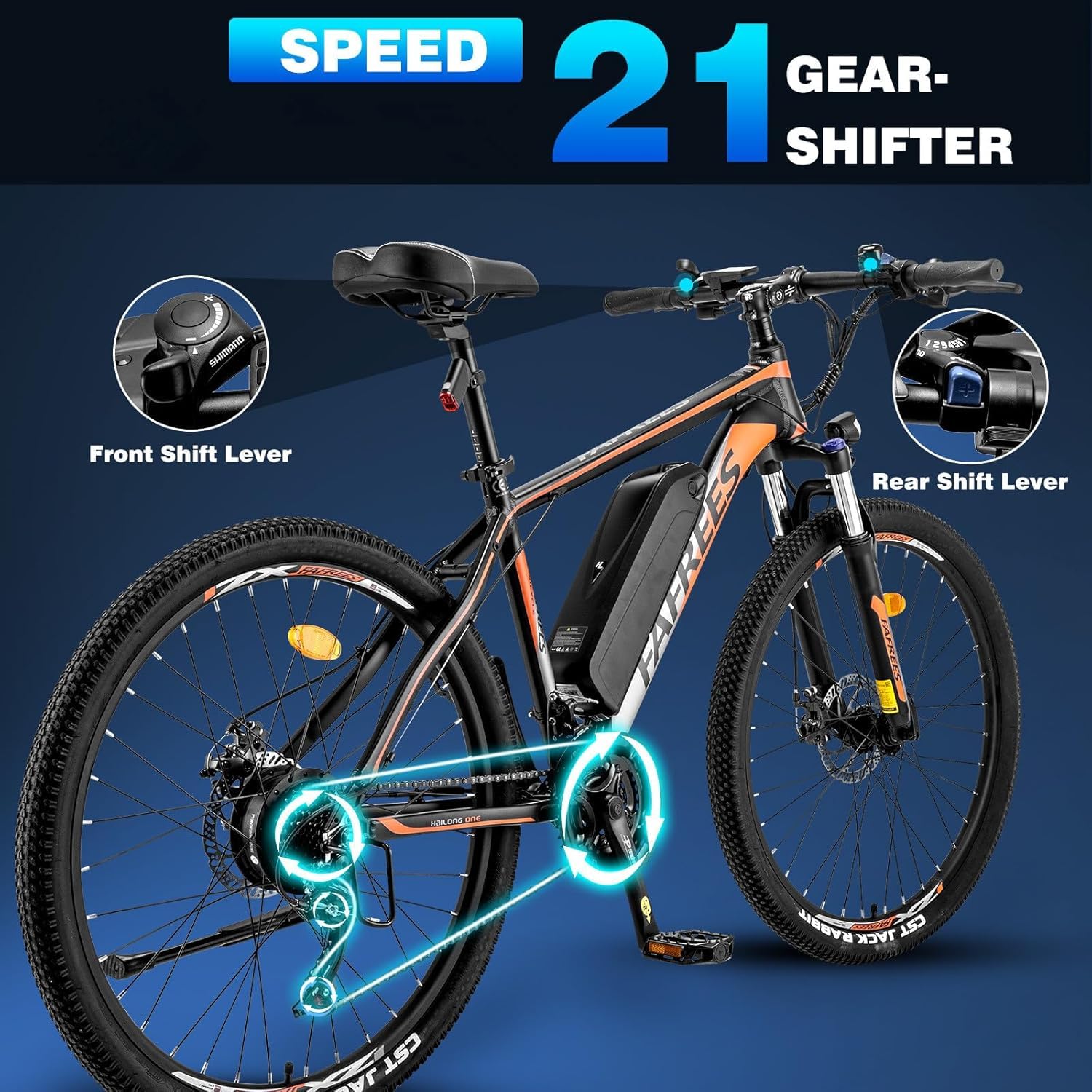 Fafrees 26" Electric Bikes for Adults, 468Wh Removable Battery, Pedal Assist Ebikes for Men Women, 250W Electric Bicycle for City, 25KM/H 21-Speed MTB, HAILONG ONE