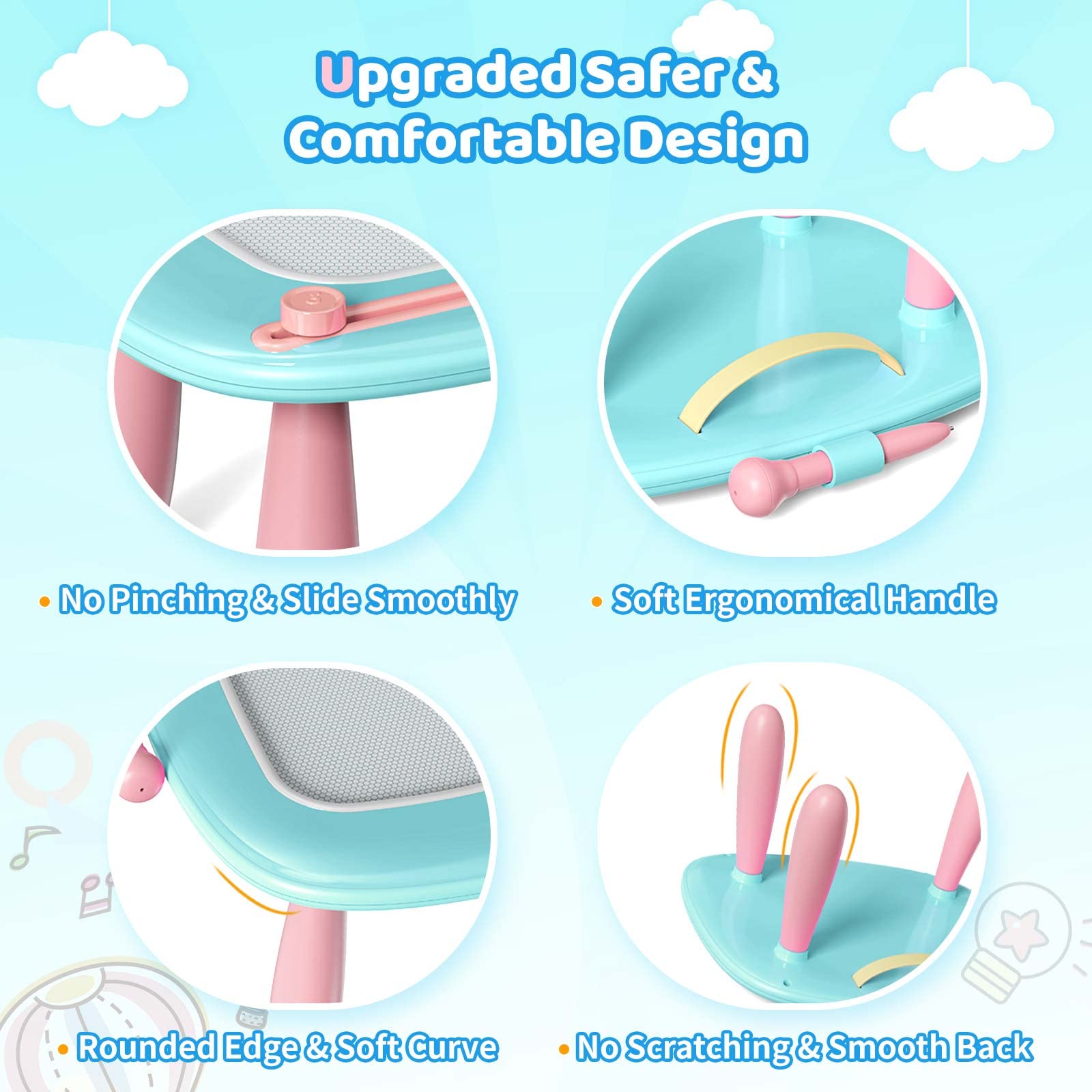 Kikidex Magnetic Drawing Board, Toddler Girl Toys for 1-2 Year Old, Doodle Board Pad Learning and Educational Toys for 1 2 3 Year Old Baby Kids Birthday Gift (Pink)