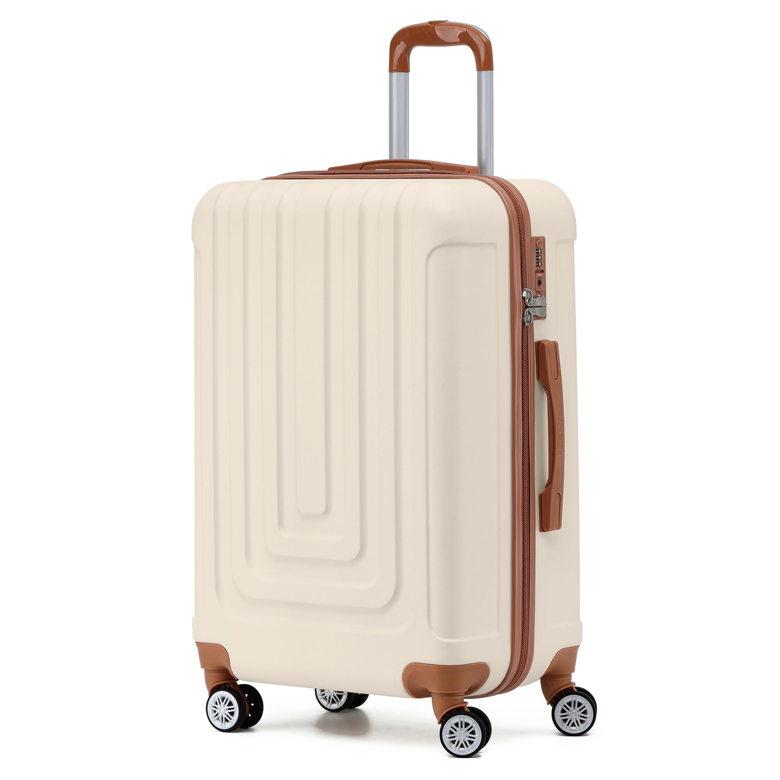 Flight Knight Premium Lightweight Suitcase - Built-in TSA Lock - 8 Spinner Wheels - ABS Hard Shell Check in Highly Durable Luggage - Medium - 67x45x26cm