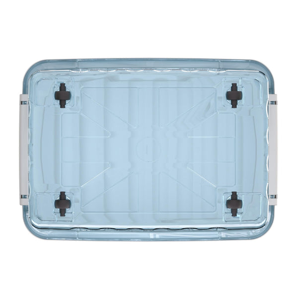 Cetomo 55L*6 Storage Boxes with Wheels, Plastic Storage Box with Lid, Latching Buckles, Click Closure, Stackable, Nesting, Durable Organizer for Home