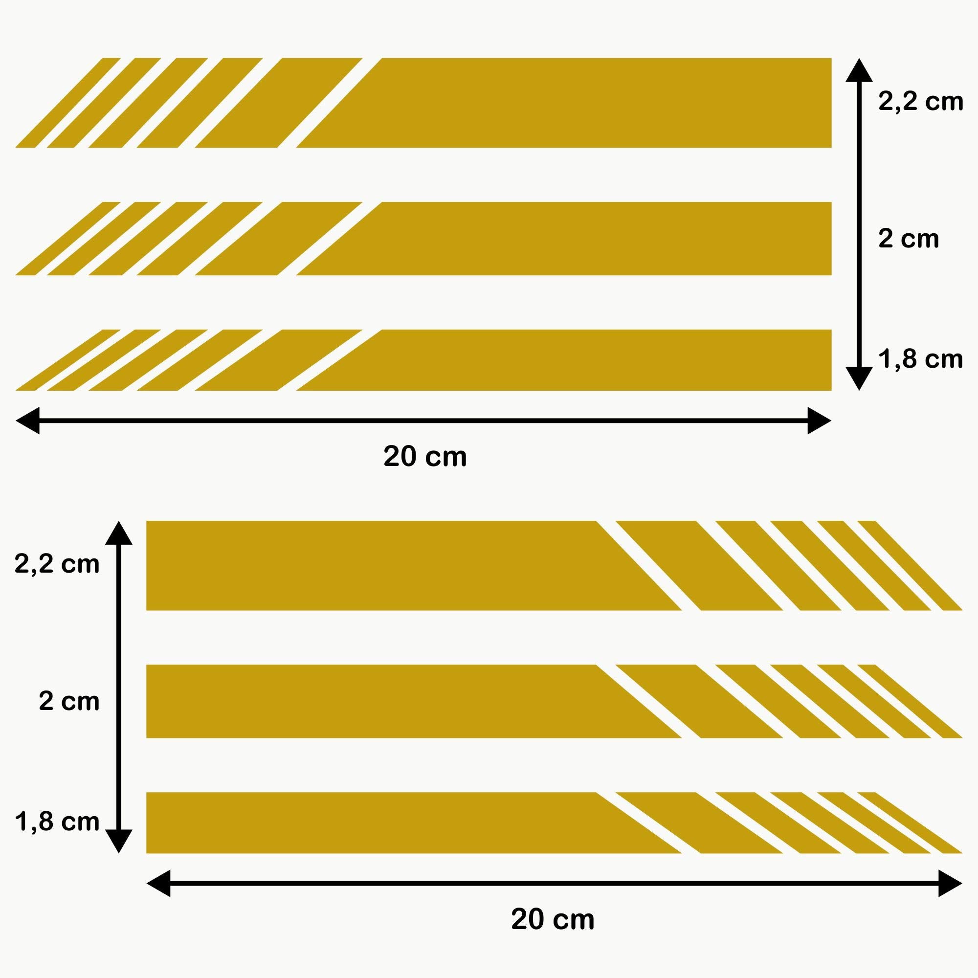 Pack 6 Units Car Rear View Mirror with Striped and Arrows Design | Rear View Mirror Adhesive with Stripes Fringes | Universal Car Mirror Stickers (Red)