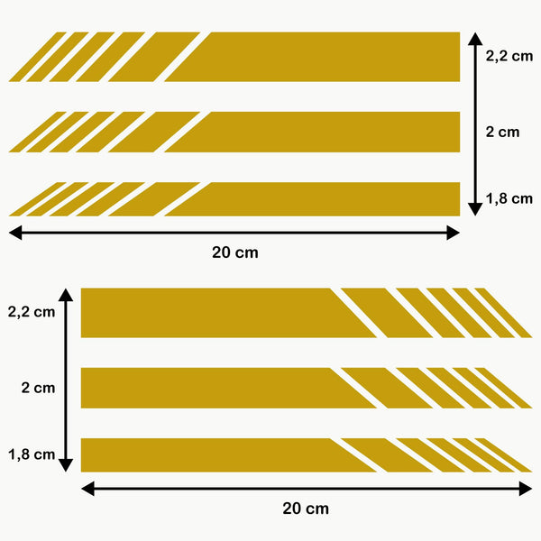 Pack 6 Units Car Rear View Mirror with Striped and Arrows Design | Rear View Mirror Adhesive with Stripes Fringes | Universal Car Mirror Stickers (Red)