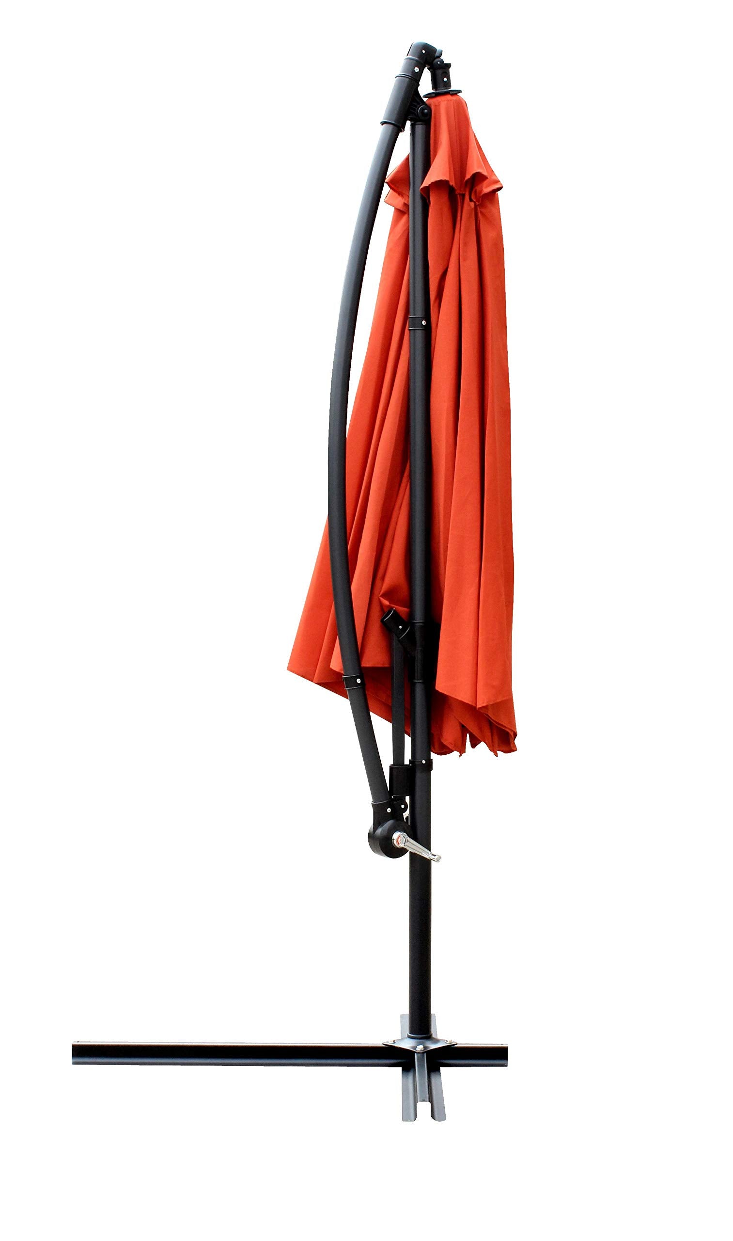 All Seasons Gazebos Ross James premium garden parasol umbrella with crank handle including base weight (Green)