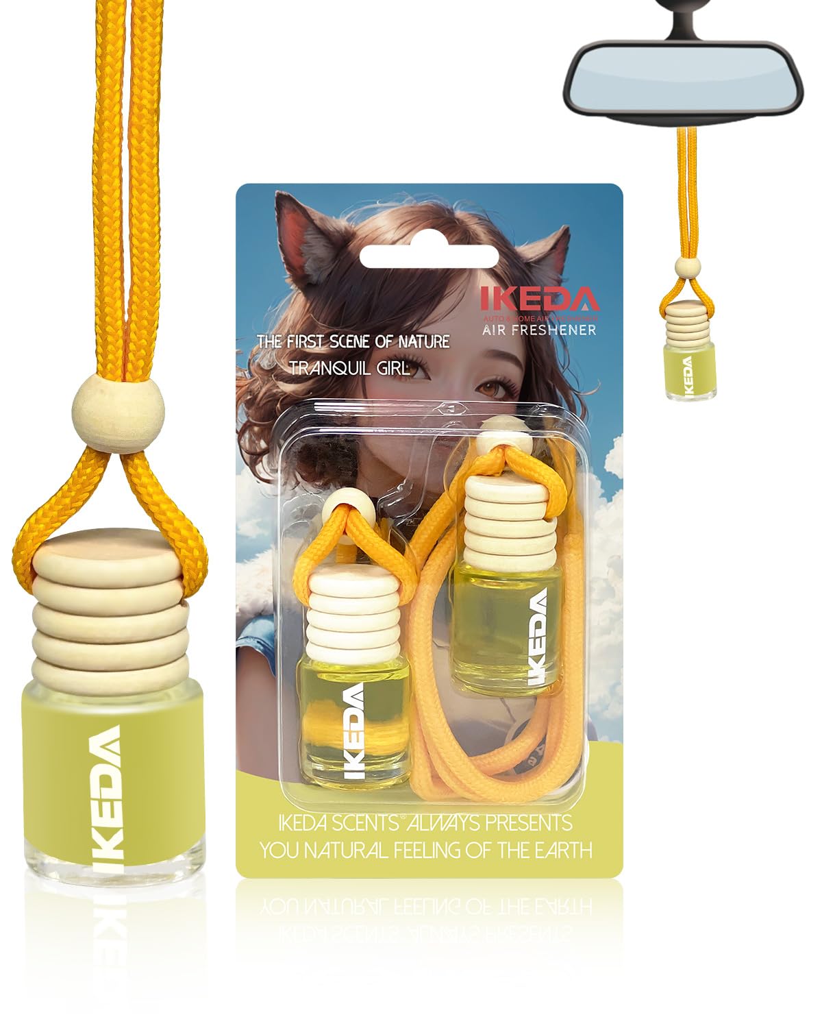 Ikeda scents Ikeda Car Air Fresheners | Automotive Hanging Pendant | Auto Perfume Diffuser with Real Oil | Strong and Long Last Fragrance | Fresh Smell Cover Odours | Car Accessories for Men Women