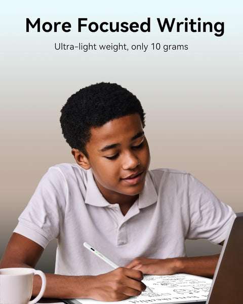 Metapen Pencil Air8 for Apple iPad 2018-2025, (20H Battery Life), 2Min Fast Charge, High Precision Stylus Pen for iPad 11 A16/10/9/8/7/6th Gen, Pro 12.9/11/13 Inch M4, Air 3/4/5/M2/M3 (White)