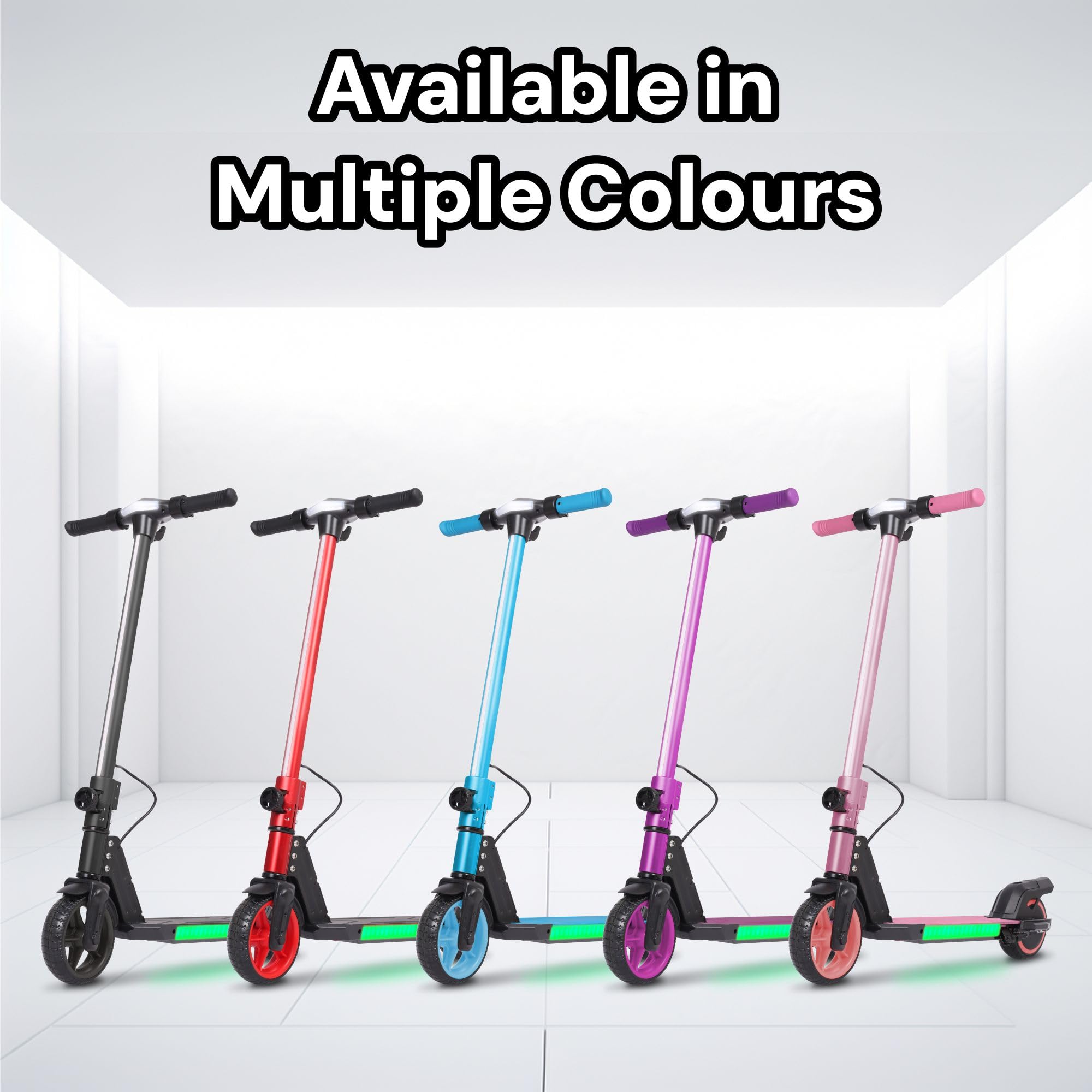 Electric Scooter Kids Foldable Mobility Scooters E Bike With RGB LED Lights For Ages 6-12 Boys Girls | 3 Speed Modes | 6-10 KM Range Dual Braking System 150W Motor Gift for Children