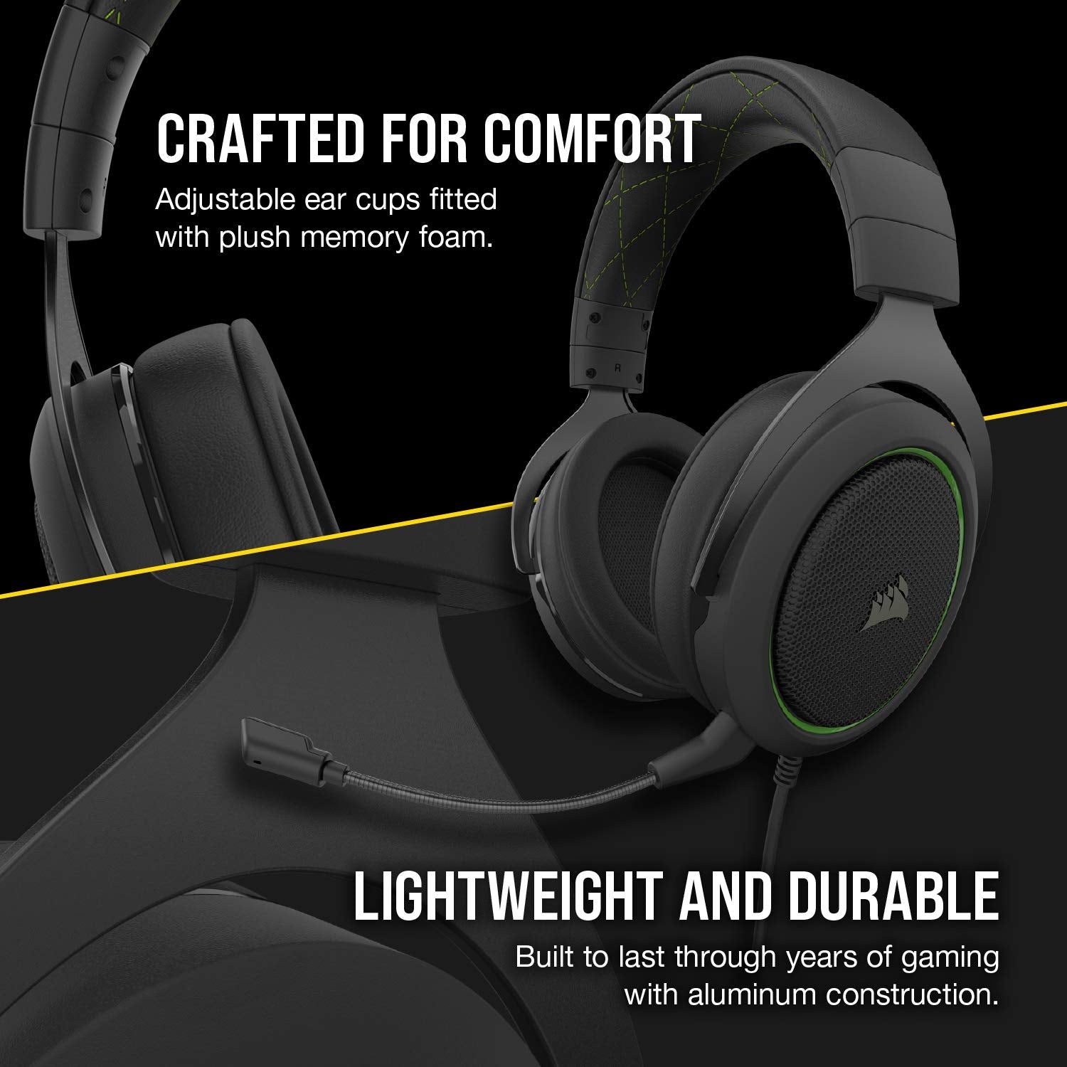 CORSAIR HS55 SURROUND Lightweight Multiplatform Wired Gaming Headset – Dolby 7.1 Surround Sound – iCUE Compatible – PC, Mac, PS5, PS4, Xbox, Nintendo Switch, Mobile – Carbon