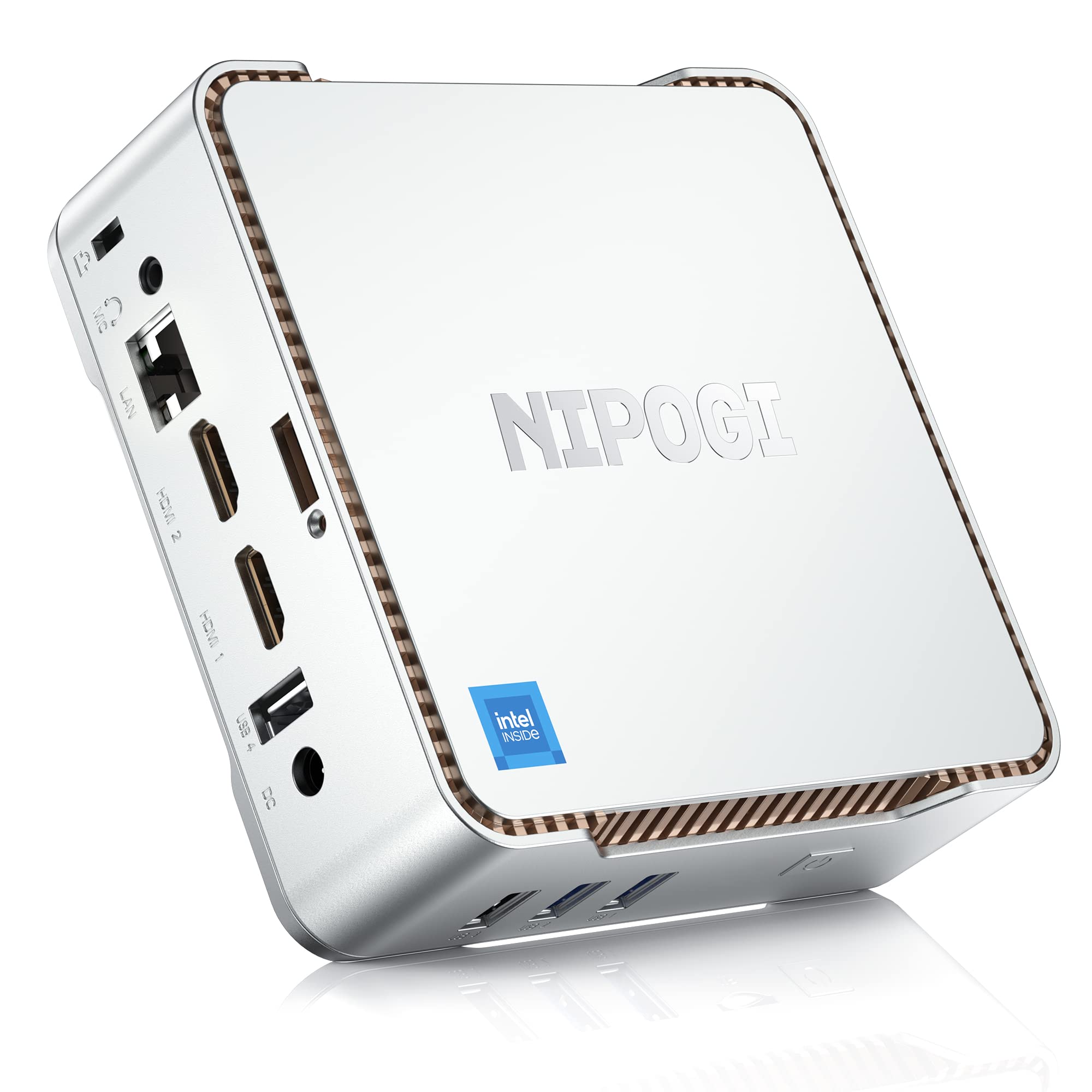 NiPoGi Mini PC Windows 11 Pro Mini PC Intel Alder Lake-N95 (Βeat N5105, up to 3.4GHz) 16GB RAM+512GB M.2 SSD Mini Computer Desktop Mini Computer 4K Dual Display/HDMI/WiFi/BT for Home/Business/School