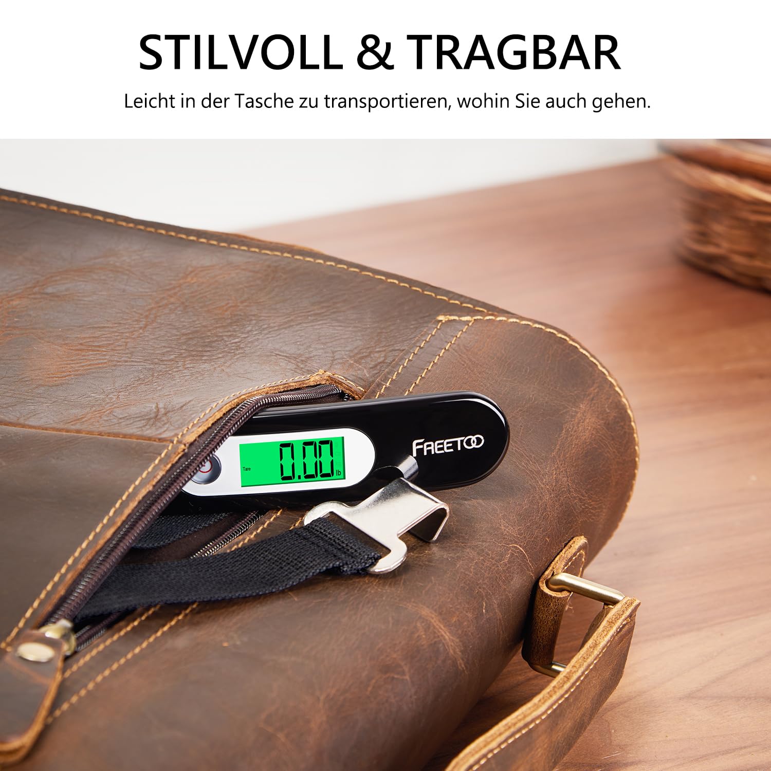 FREETOO Luggage Scale Portable Digital Weight Scale for Travel Suitcase Weigher with Tare Function 110 Lb/ 50Kg Capacity Red