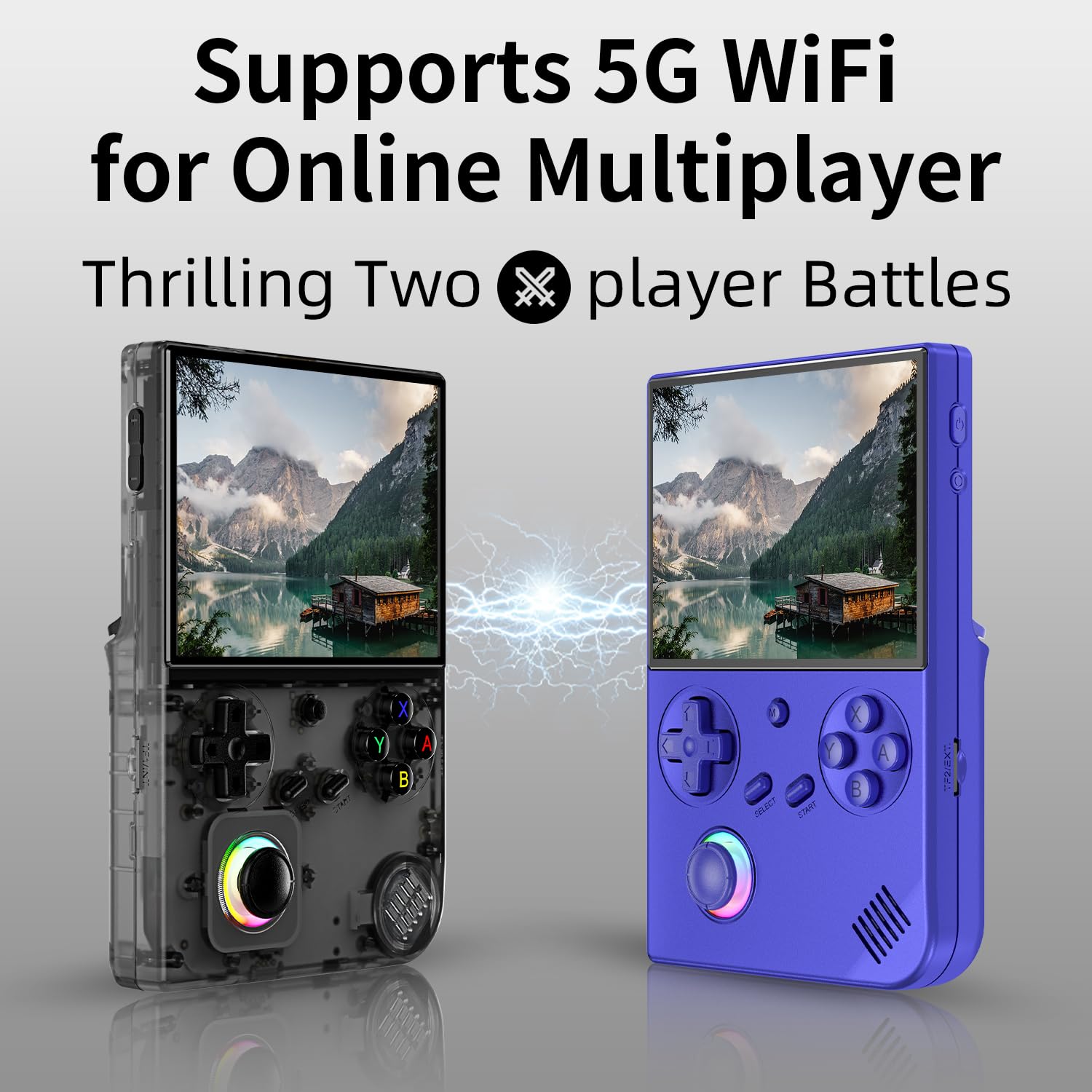 RG40XXV Retro Handheld Game Console , 4.0 Inch IPS Screen Linux System Built-in 64G TF Card 5528 Games Support TV Output 5G WIFI Bluetooth 4.2 (RG40XXV-Black)