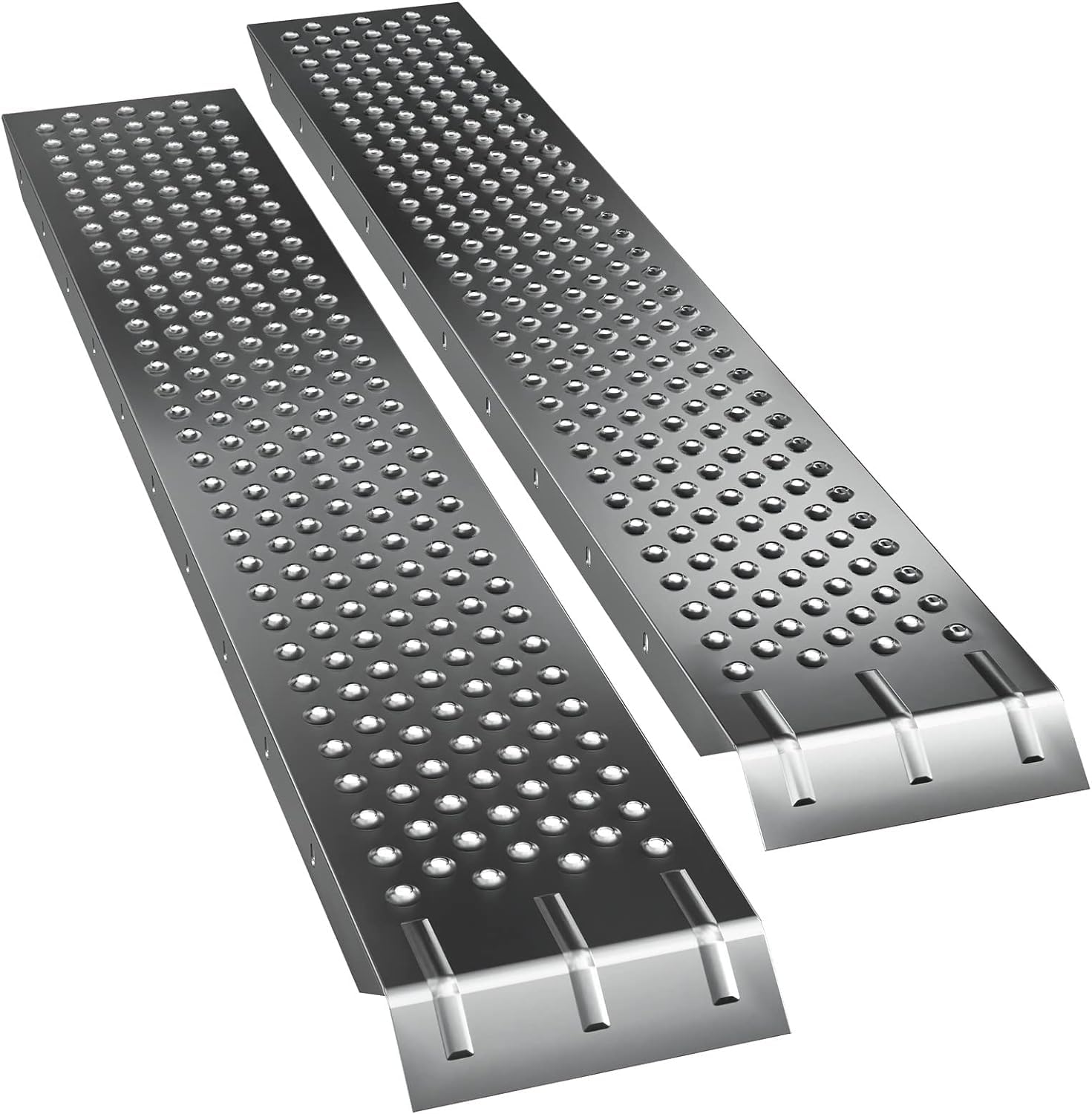 MONZANA® 2x Heavy Duty Loading Ramps 160x22.5x4.5cm | Galvanised Steel Non Slip Perforated Surface | 400kg Load Capacity | Motorbike Access Ramp ATV Quad Motorcycle Lawnmower Scooter Machinery