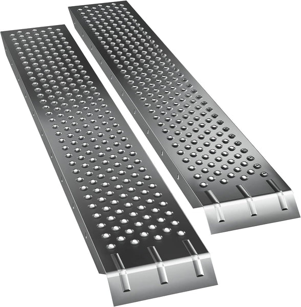 MONZANA® 2x Heavy Duty Loading Ramps 160x22.5x4.5cm | Galvanised Steel Non Slip Perforated Surface | 400kg Load Capacity | Motorbike Access Ramp ATV Quad Motorcycle Lawnmower Scooter Machinery