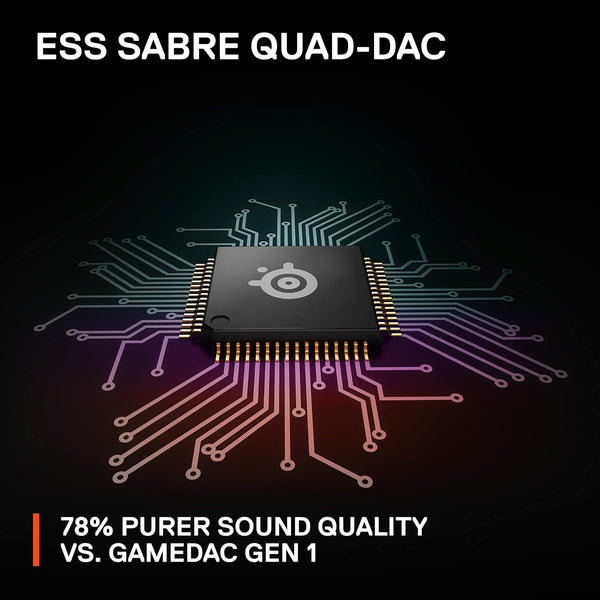 SteelSeries 60263 GameDAC Gen 2 (Xbox) Hi-Res Audio Amplifier - ESS Sabre Quad-DAC - AI Noise Cancellation - 360° Spatial Audio - Hi-Res Certified - PC,Xbox, PS5, PS4, Black