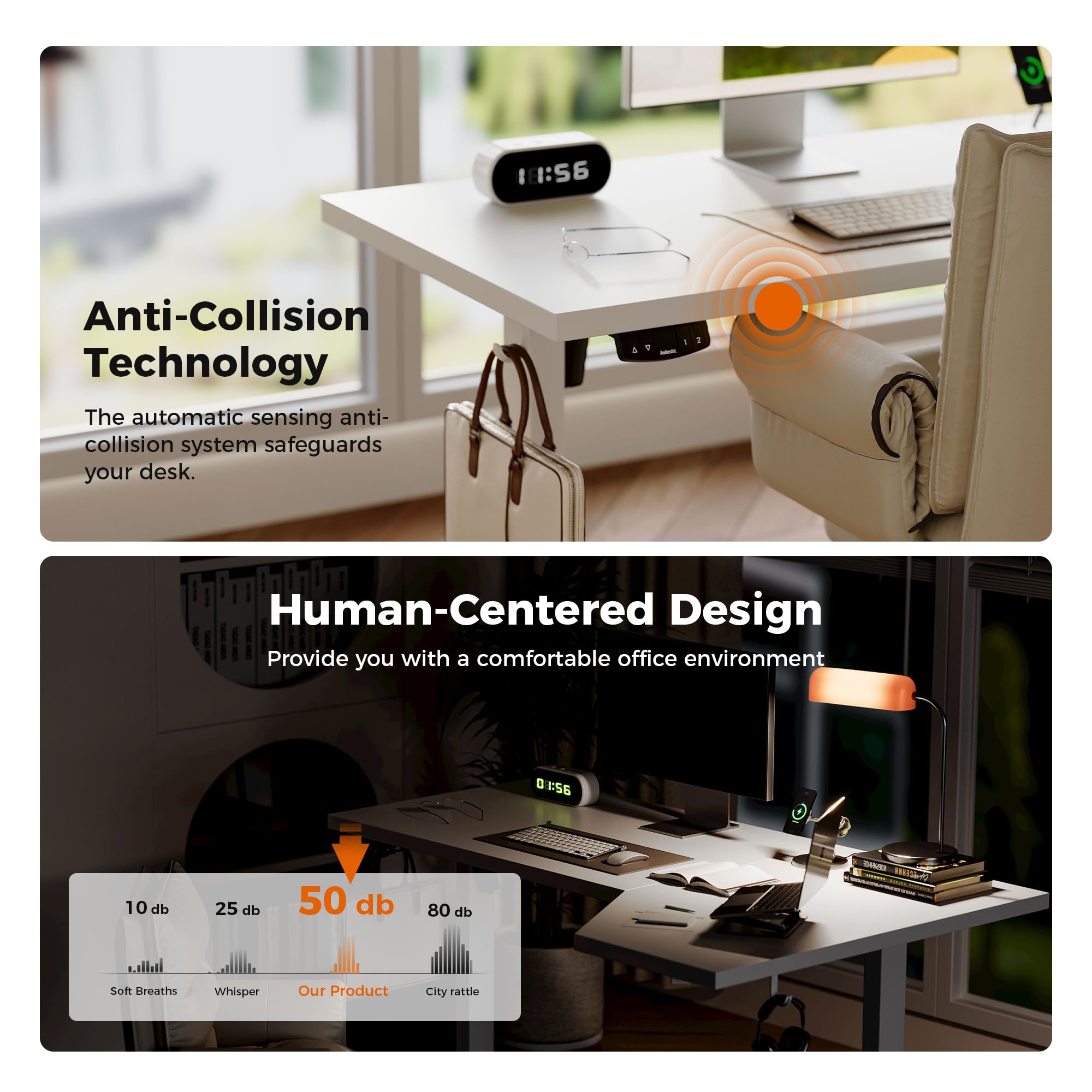Agilestic L-Shaped Electric Standing Desk, 140cm Height Adjustable Sit-Stand Desk for Home Office, Ergonomic Computer Desk with Spliced Board, White