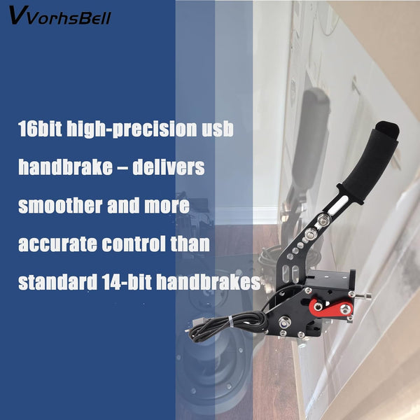VVORHSBELL USB Handbrake 16 Bit SIM PC Racing Games Compatible with logitech G25 G27 G29 G920 G923 & Thrustmaster T300 T500 Adjustable Linear Handbrake For Simulator Games