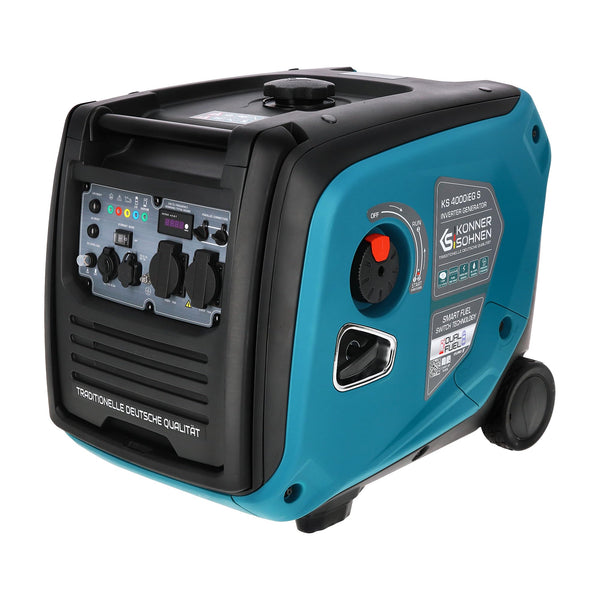 Könner & Söhnen KS 3100iG S portable LPG/petrol inverter generator 3100 W,UK Plug Socket 1x13 A (230 V), 2 USB ports,copper winding,silent inverter generator,dual fuel generator