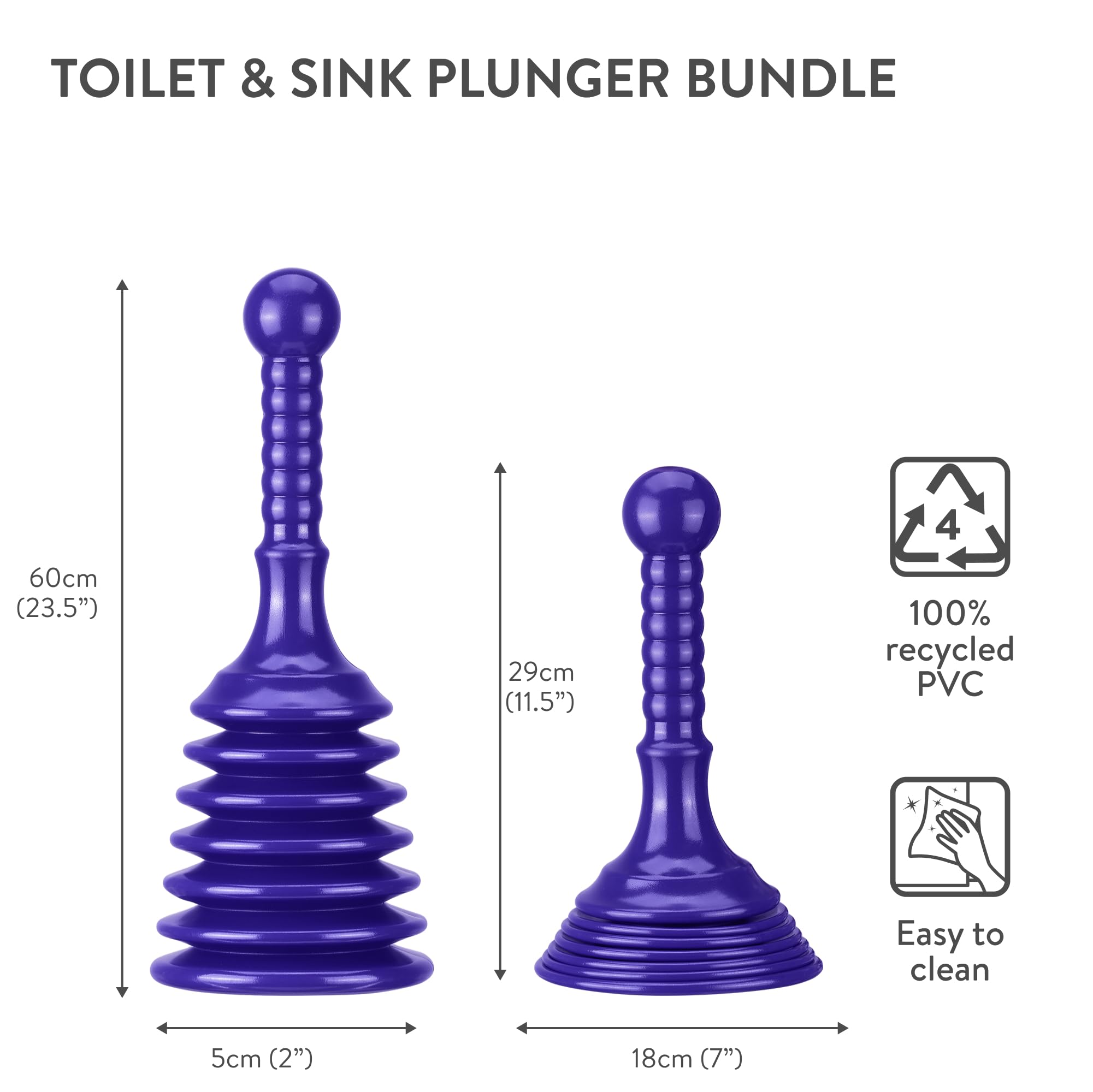 Luigi's Sink Plunger - Drain Plunger Sink Unblocker - Plungers for Unblocking - Drain Plungers for Bathroom Kitchen Bath Shower - Unblock Pump with Accordion Bellows