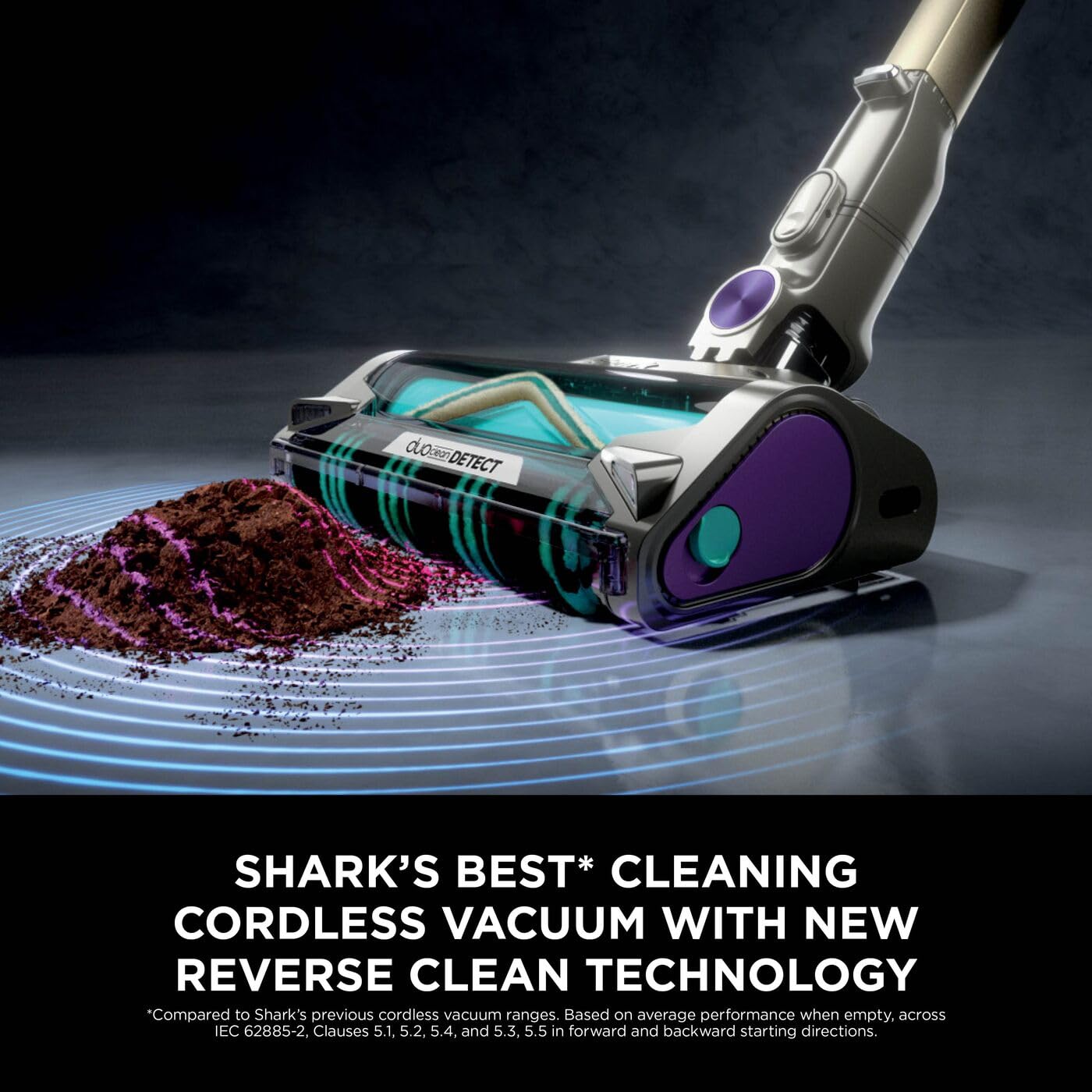 Shark PowerDetect Cordless Vacuum Cleaner, DuoClean Detect, Reverse Clean, Anti Hair Wrap Plus, Lightweight, 70 Min Runtime, Pet, Crevice & Multi-Surface Tools, Flexible, Handheld Mode, Grey IP1251UKT