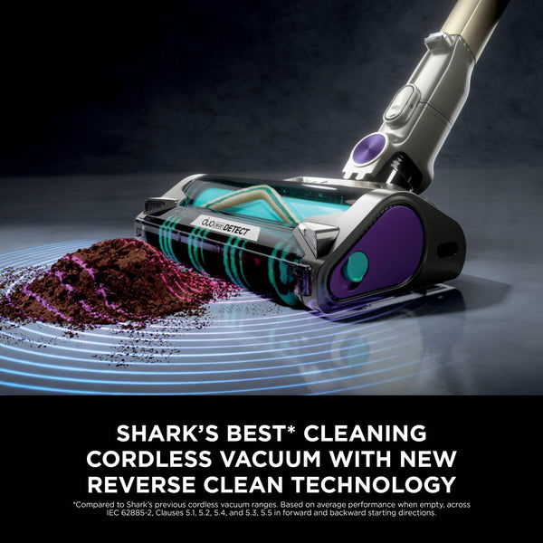 Shark PowerDetect Cordless Vacuum Cleaner, DuoClean Detect, Reverse Clean, Anti Hair Wrap Plus, Lightweight, 70 Min Runtime, Pet, Crevice & Multi-Surface Tools, Flexible, Handheld Mode, Grey IP1251UKT