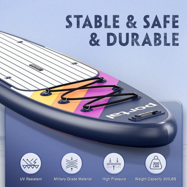 Portal Stand Up Paddle Board, 10'6x33 x6 Inflatable Paddle Boards with SUP Accessories Including Carry Bag, Hand Pump, Paddle, Leash, Fin, Repair Kit, Waterproof Phone Case