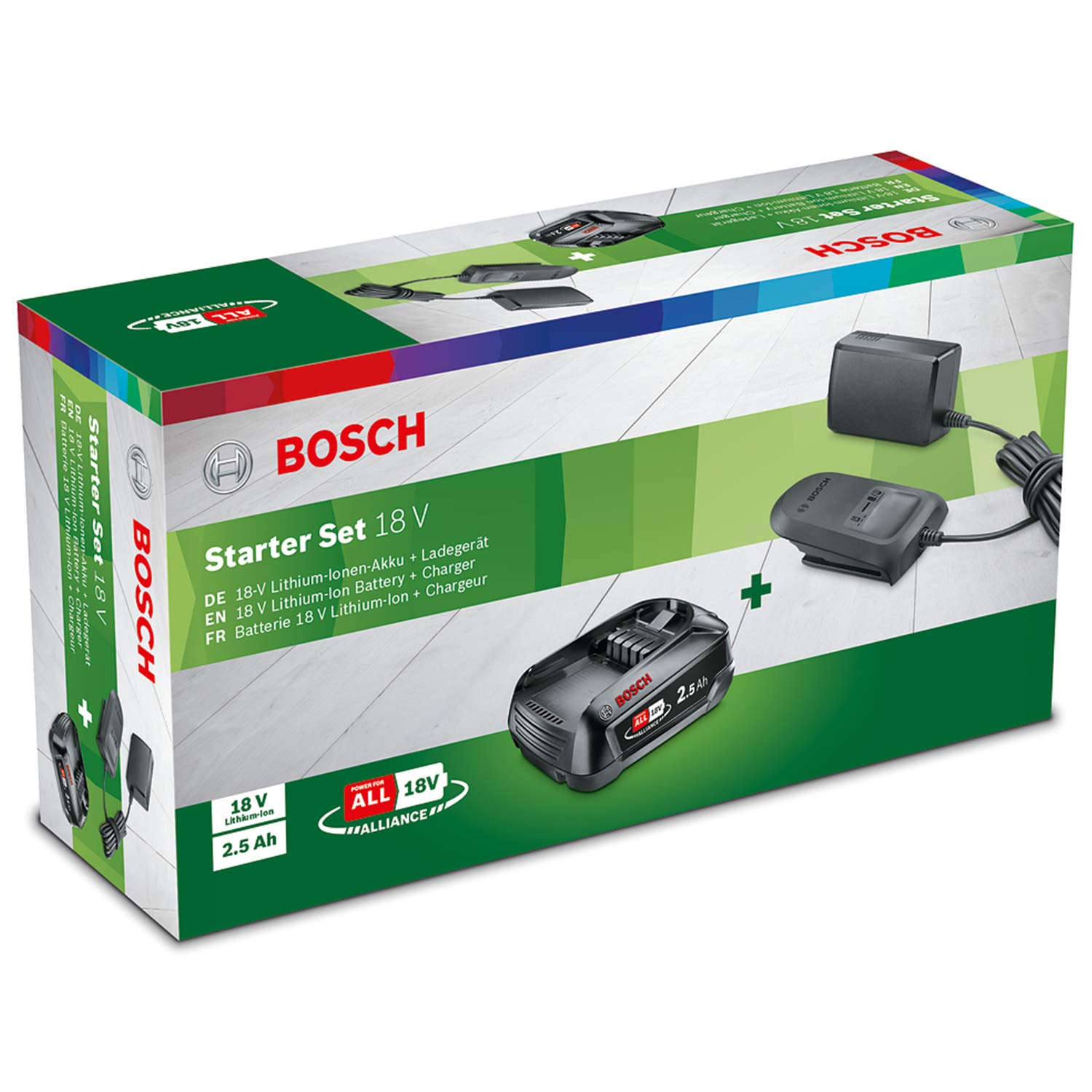 Bosch Battery pack PBA 18V 4.0Ah W-C (18 volt System, 4.0Ah, in Carton Packaging)