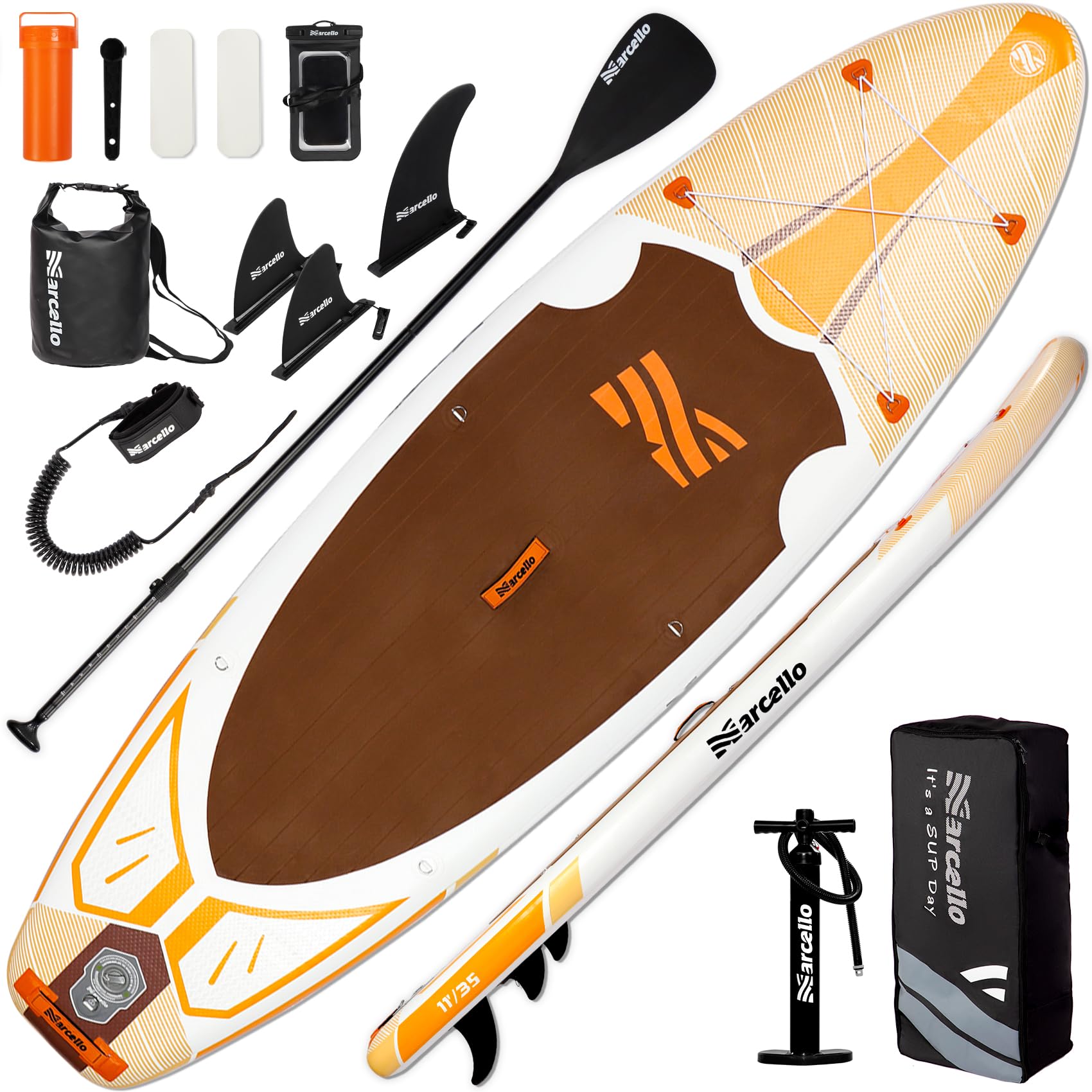 Baudelio Paddle Board, Inflatable Stand UP Paddle Board, 11’x 34”x 6” Paddle Board with Backpack, Hand Pump, Storage Bag, Phone Case, Ultra-Light Paddle Board for Adults