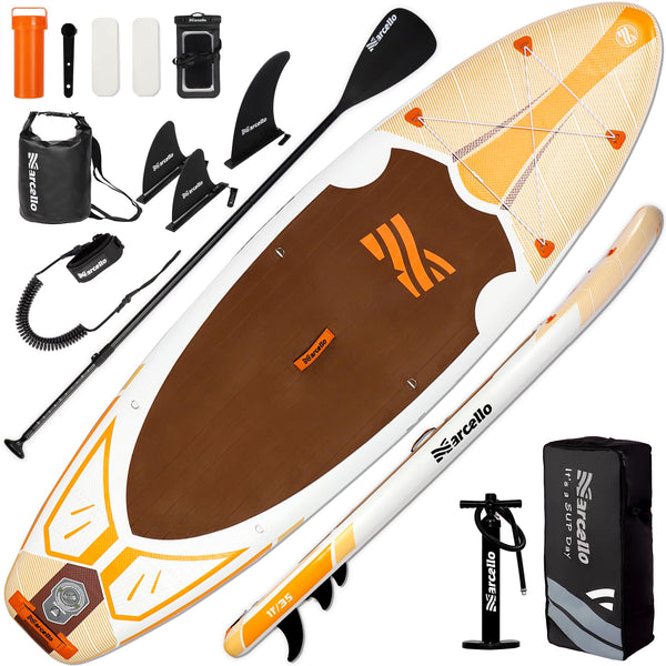 Baudelio Paddle Board, Inflatable Stand UP Paddle Board, 11’x 34”x 6” Paddle Board with Backpack, Hand Pump, Storage Bag, Phone Case, Ultra-Light Paddle Board for Adults