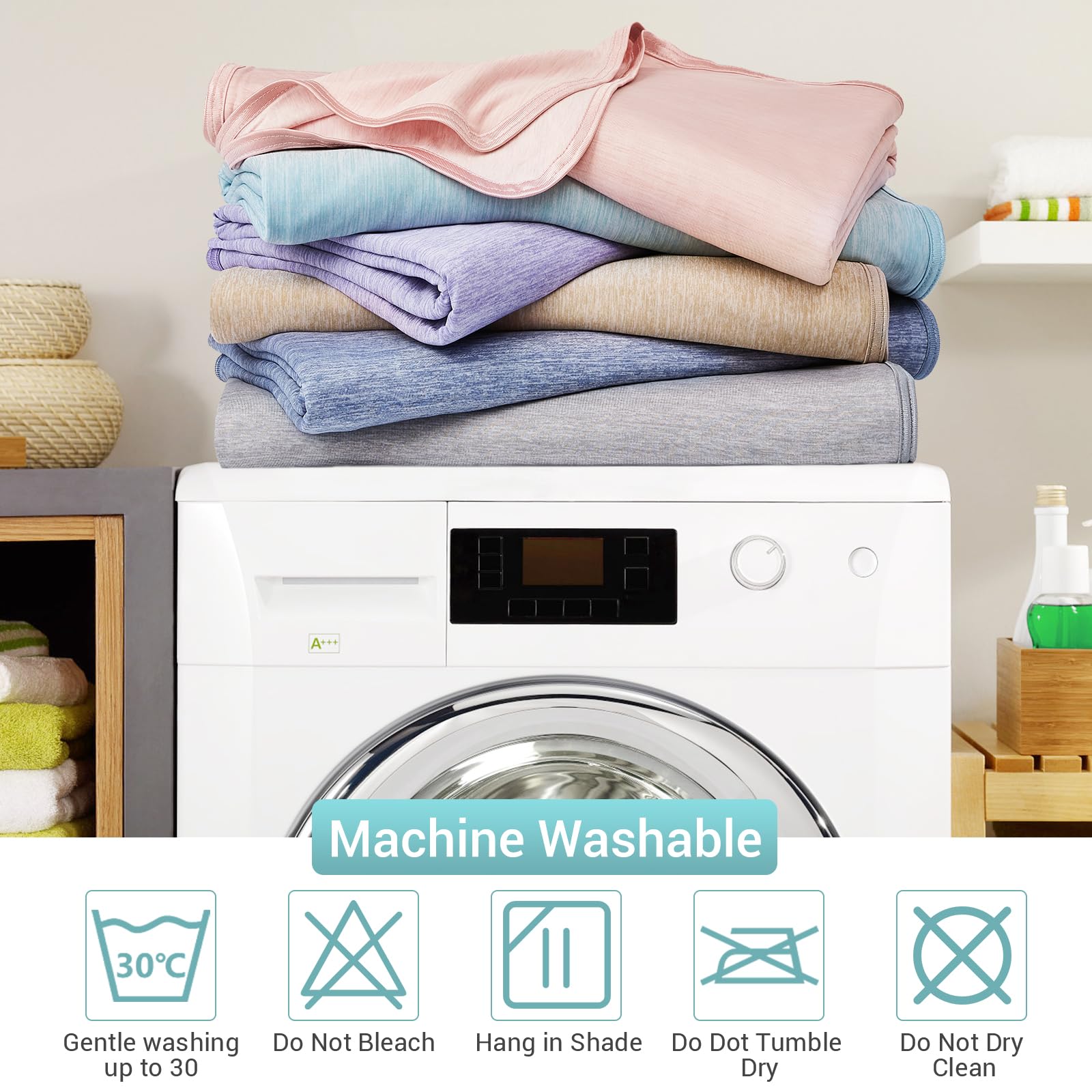 Elegear Cooling Blanket for Night Sweats, Q-Max 0.5 Arc-Chill Summer Cool Fiber Throw for Bed Sofa Chair Travel Adult Kids Hot Sleeper, Comfort, Lightweight, Twin/Double, 150x200cm, Gray