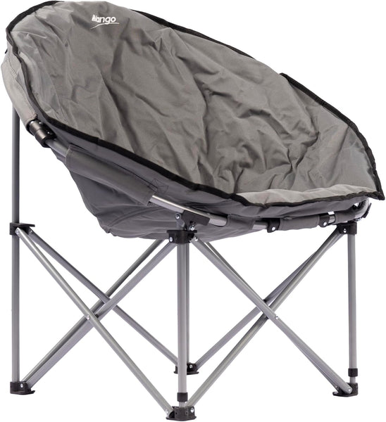 Vango Lunar Moon Chair for Adults (Amazon Exclusive), Extra Spacious, Folding Camping Chair, Heavy Duty Frame, Padded Saucer Shape for Garden, Fishing, Festivals
