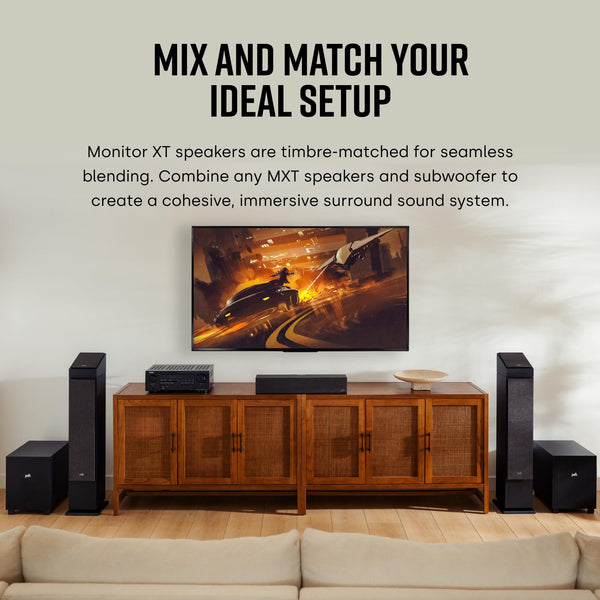 Polk Audio Polk Monitor MXT60 Compact Tower Speaker, HiFi and Home Cinema Speaker, Hi-Res Certified, Dolby Atmos and DTS:X Compatible (1 piece)