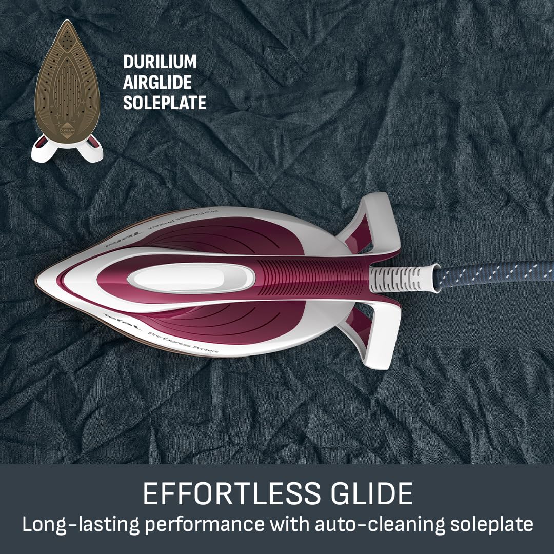 Tefal ProExpress Protect Steam Generator Iron, 7.5-Bar High Pressure, 560g/min Steam Boost, 135g/min Steam Output, No-Setting Technology, Anti-Drip Protection, 1.8 Litre, Blue & White,GV9224