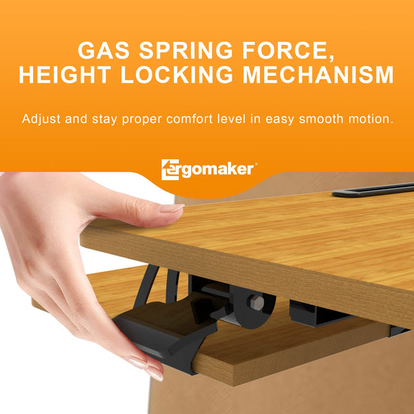 ERGOMAKER Height Adjustable Standing Desk Converter - 81cm (32 Inch) Wide Platform Tabletop Workstation - Quick Sit to Stand Desk Riser for Dual