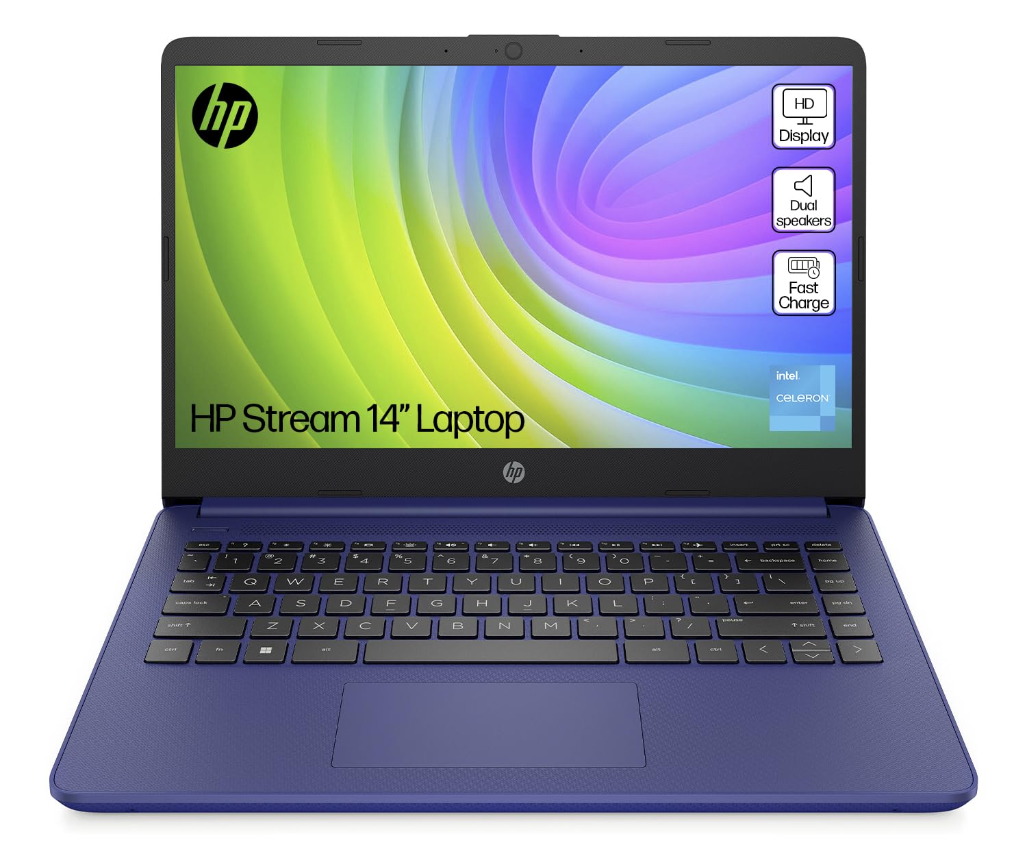HP Stream 14" Laptop, Intel N4120 Processor, 4 GB RAM, 64 GB eMMC, Intel UHD Graphics, HD Display, Dual Speakers, Microsoft 365 Personal 12 month included, Win 11, Jet Black, 14s-dq0000sa